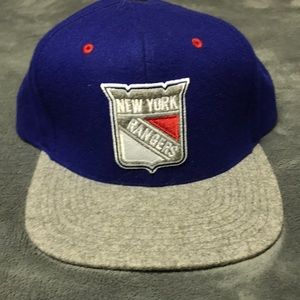 New York Rangers Mitchell & Ness Leather Strapback